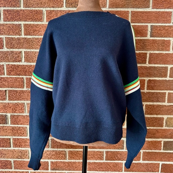 Isabel Marant Étoile Striped Knit Pullover Sweater Navy Crew, Size 40 EU 8 US - Picture 5 of 9